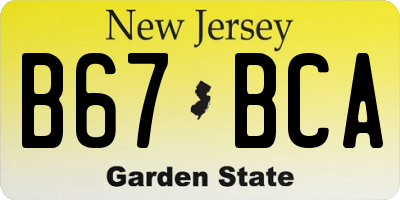 NJ license plate B67BCA