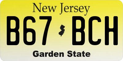 NJ license plate B67BCH