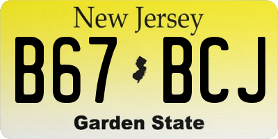 NJ license plate B67BCJ