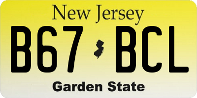 NJ license plate B67BCL
