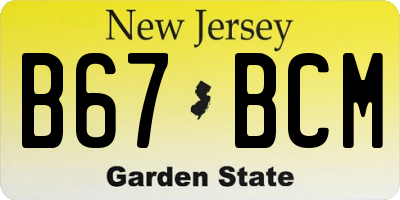 NJ license plate B67BCM