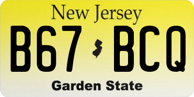 NJ license plate B67BCQ