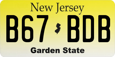 NJ license plate B67BDB
