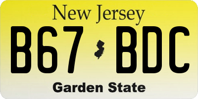 NJ license plate B67BDC