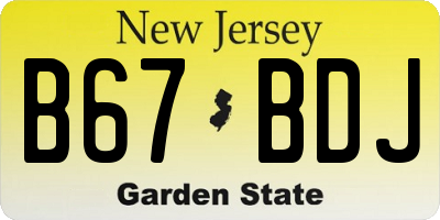 NJ license plate B67BDJ