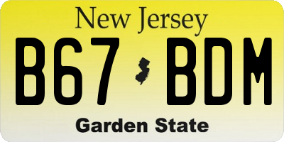 NJ license plate B67BDM