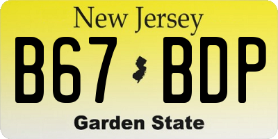 NJ license plate B67BDP