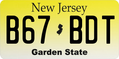 NJ license plate B67BDT