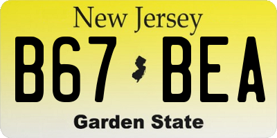 NJ license plate B67BEA