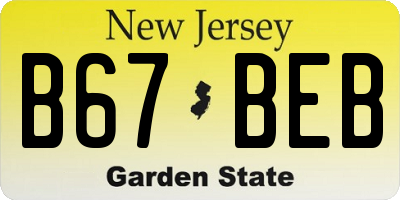 NJ license plate B67BEB