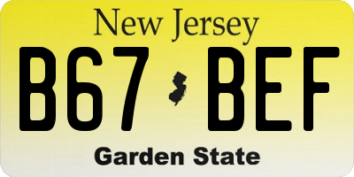 NJ license plate B67BEF
