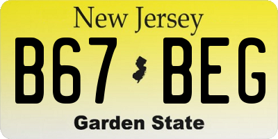 NJ license plate B67BEG
