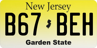NJ license plate B67BEH