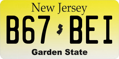 NJ license plate B67BEI