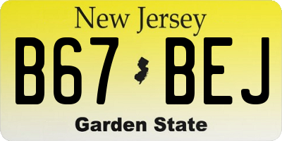 NJ license plate B67BEJ