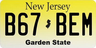 NJ license plate B67BEM
