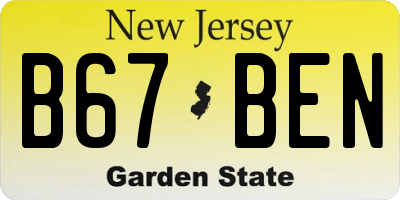 NJ license plate B67BEN