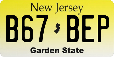NJ license plate B67BEP