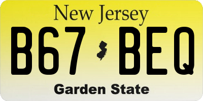 NJ license plate B67BEQ