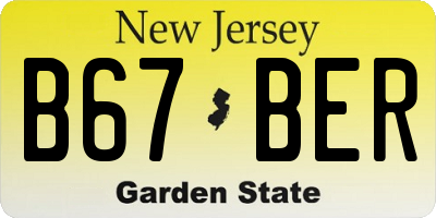 NJ license plate B67BER