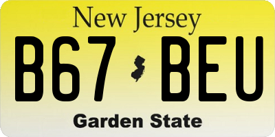 NJ license plate B67BEU