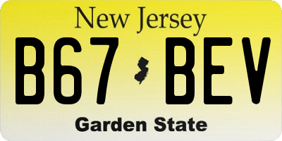 NJ license plate B67BEV