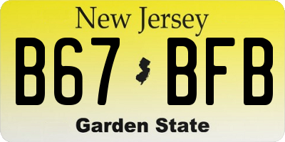 NJ license plate B67BFB