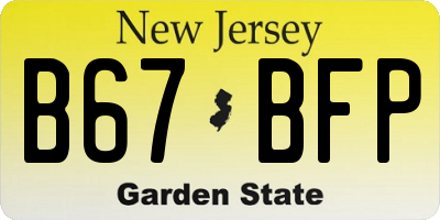 NJ license plate B67BFP