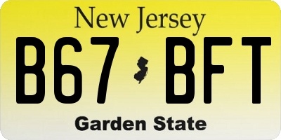 NJ license plate B67BFT