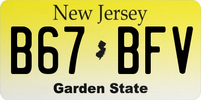NJ license plate B67BFV