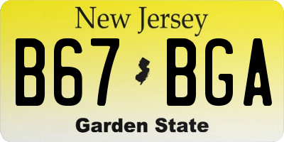 NJ license plate B67BGA