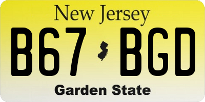 NJ license plate B67BGD