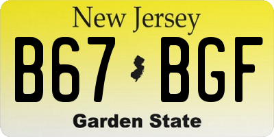 NJ license plate B67BGF