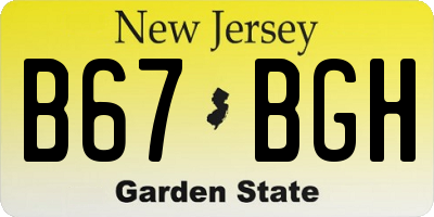NJ license plate B67BGH