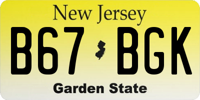 NJ license plate B67BGK