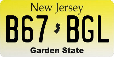 NJ license plate B67BGL