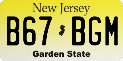 NJ license plate B67BGM
