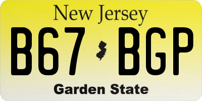 NJ license plate B67BGP