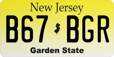 NJ license plate B67BGR