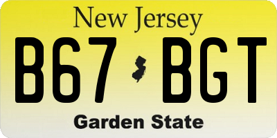 NJ license plate B67BGT