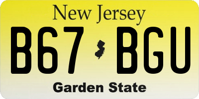 NJ license plate B67BGU