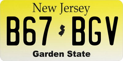 NJ license plate B67BGV
