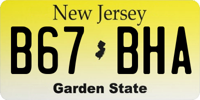 NJ license plate B67BHA