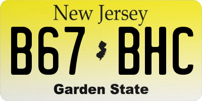 NJ license plate B67BHC