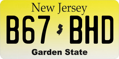 NJ license plate B67BHD