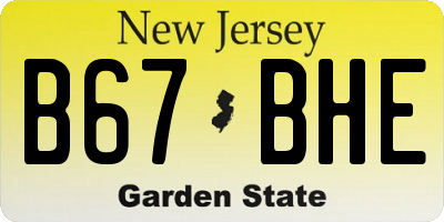 NJ license plate B67BHE