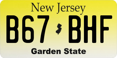 NJ license plate B67BHF