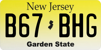 NJ license plate B67BHG