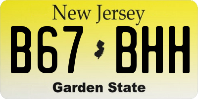 NJ license plate B67BHH