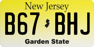 NJ license plate B67BHJ